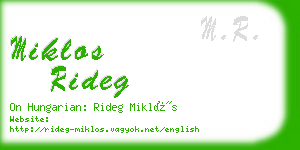 miklos rideg business card